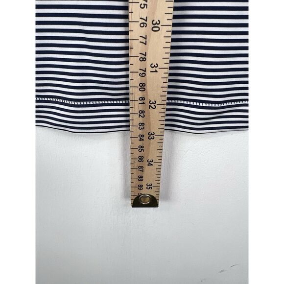 Peter Millar Summer Comfort Golf Polo Shirt Men XL Navy Blue Striped Embroidered - Picture 10 of 12